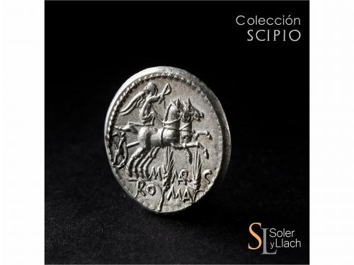 REPÚBLICA ROMANA. Denario. 134 a.C. MARCIA. M. Marcius Mn. f