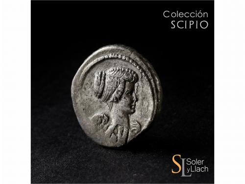 REPÚBLICA ROMANA. Denario. 42 a.C. MUSSIDIA. L. Mussidius Lo