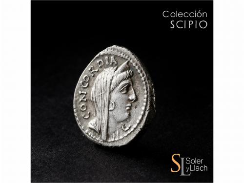 REPÚBLICA ROMANA. Denario. 47 a.C. MUSSIDIA. L. Mussidius Lo