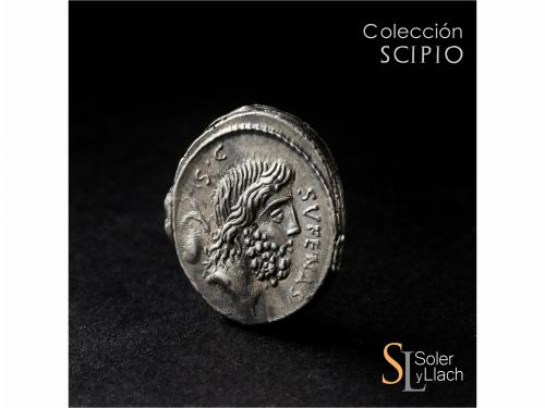 REPÚBLICA ROMANA. Denario. 59 a.C. NONIA. M. Nonius Sufenas.