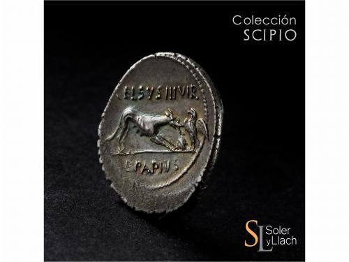 REPÚBLICA ROMANA. Denario. 45 a.C. PAPIA. L. Papius Celsus. 