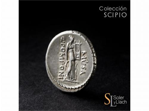 REPÚBLICA ROMANA. Denario. 66 a.C. POMPONIA. Q. Pomponius Mu