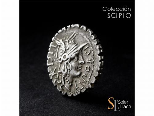 REPÚBLICA ROMANA. Denario. 118 a.C. PORCIA. Lucius Porcius L