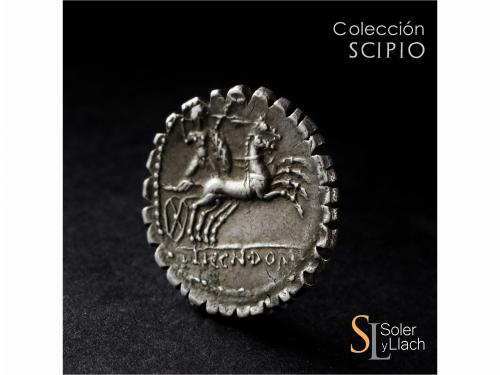 REPÚBLICA ROMANA. Denario. 118 a.C. PORCIA. Lucius Porcius L