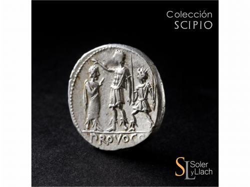 REPÚBLICA ROMANA. Denario. 110-109 a.C. PORCIA. P. Porcius L