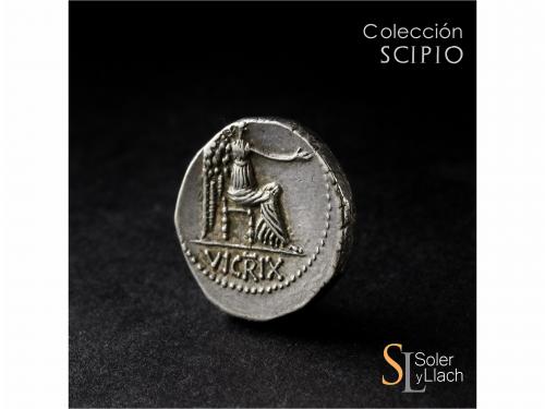 REPÚBLICA ROMANA. Denario. 47-46 a.C. PORCIA. M. Porcius Cat