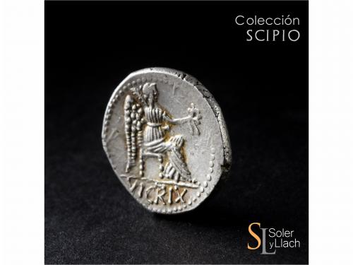 REPÚBLICA ROMANA. Denario. 47-46 a.C. PORCIA. M. Porcius Cat