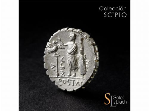 REPÚBLICA ROMANA. Denario. 81 a.C. POSTUMIA. A. Postumius A.