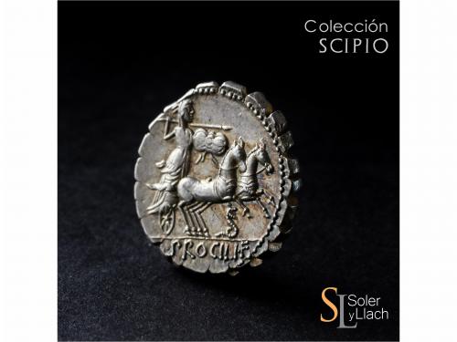 REPÚBLICA ROMANA. Denario. 80 a.C. PROCILIA. L. Procilius f.