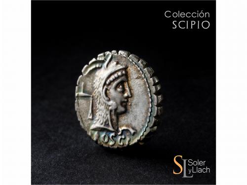 REPÚBLICA ROMANA. Denario. 64 a.C. ROSCIA. L. Roscius. Anv.: