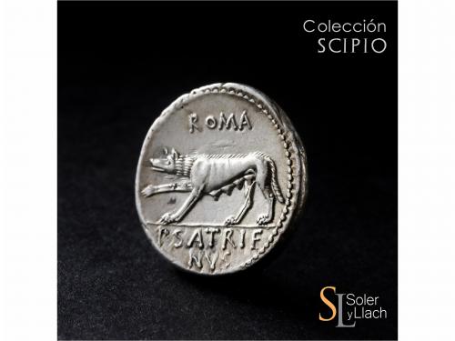 REPÚBLICA ROMANA. Denario. 77 a.C. SATRIENA. P. Satrienus. A