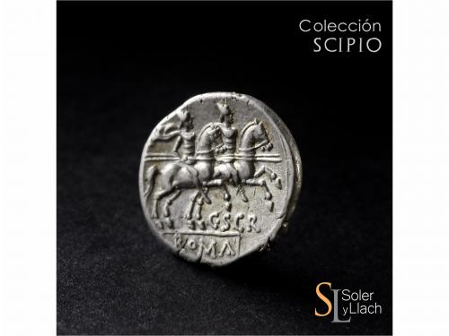 REPÚBLICA ROMANA. Denario. 154 a.C. SCRIBONIA. C. Scribonius