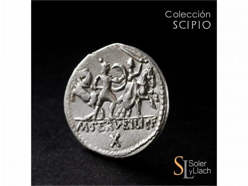 REPÚBLICA ROMANA. Denario. 100 a.C. SERVILIA. M. Serveilius 