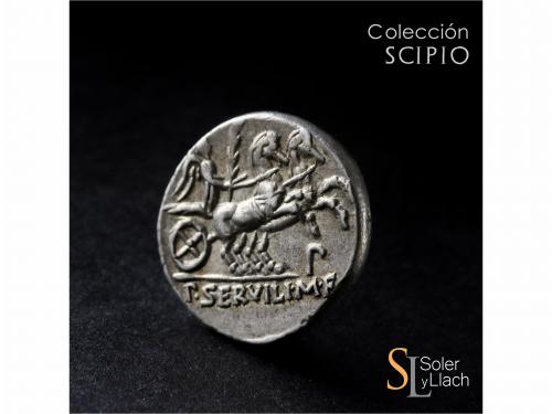 REPÚBLICA ROMANA. Denario. 100 a.C. SERVILIA. P. Servilius M