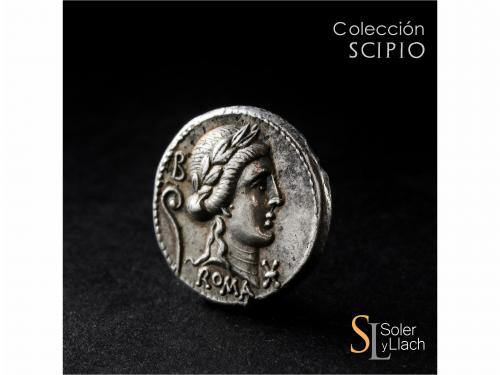 REPÚBLICA ROMANA. Denario. 82-80 a.C. SERVILIA. Caius Servei