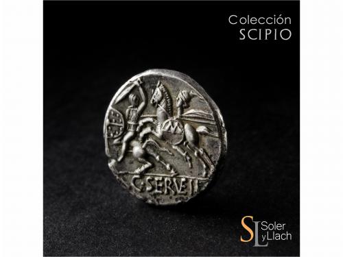 REPÚBLICA ROMANA. Denario. 82-80 a.C. SERVILIA. Caius Servei