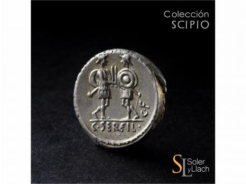 REPÚBLICA ROMANA. Denario. 57 a.C. SERVILIA. C. Serveilius C