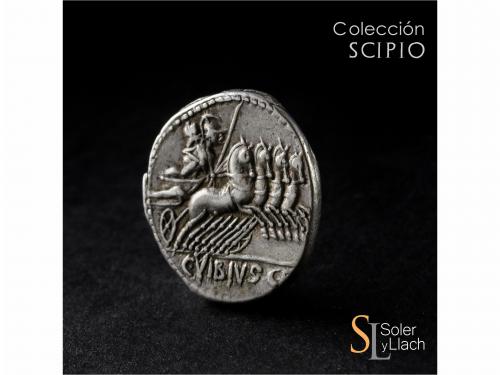 REPÚBLICA ROMANA. Denario. 90 a.C. VIBIA. C. Vibius C.f. Pan