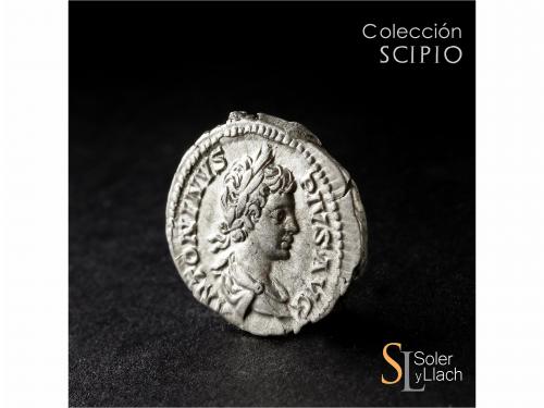 IMPERIO ROMANO. Denario. Acuñada el 201-210 d.C. CARACALLA. 