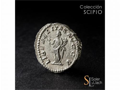 IMPERIO ROMANO. Denario. Acuñada el 201-210 d.C. CARACALLA. 