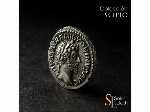 IMPERIO ROMANO. Denario. Acuñada el 161-162 d.C. MARCO AUREL