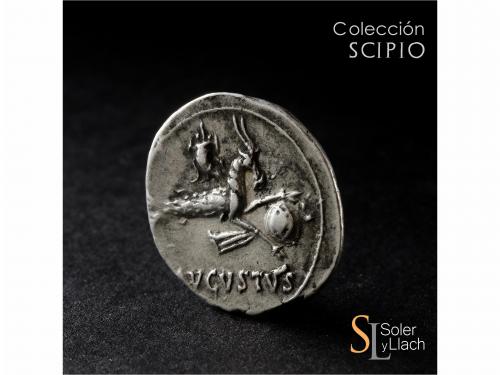 IMPERIO ROMANO. Denario. Acuñada el 18-16 a.C. AUGUSTO. Colo