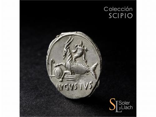 IMPERIO ROMANO. Denario. Acuñada el 27 a.C.-14 d.C. AUGUSTO.