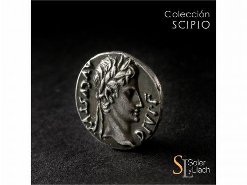 IMPERIO ROMANO. Denario. Acuñada el 8 a.C. AUGUSTO. LUGDUNUM