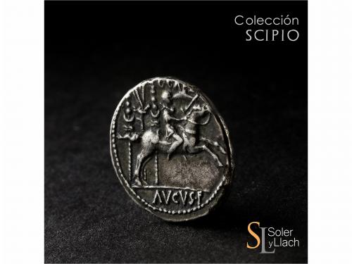 IMPERIO ROMANO. Denario. Acuñada el 8 a.C. AUGUSTO. LUGDUNUM