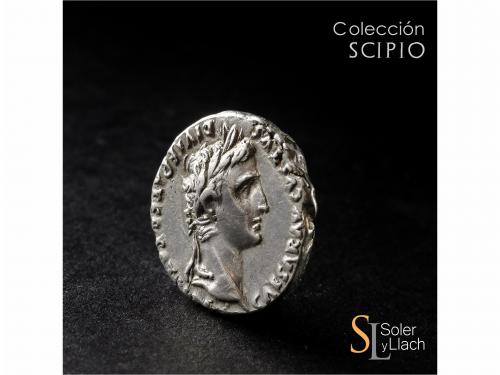 IMPERIO ROMANO. Denario. Acuñada el 7-6 a.C. AUGUSTO. LUGDUN