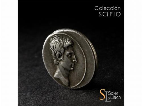 IMPERIO ROMANO. Denario. Acuñada el 32-29 a.C. OCTAVIO. Anv.