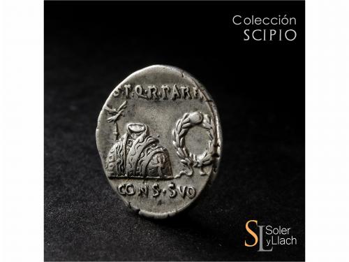 IMPERIO ROMANO. Denario. Acuñada el 18 a.C. AUGUSTO. COLONIA