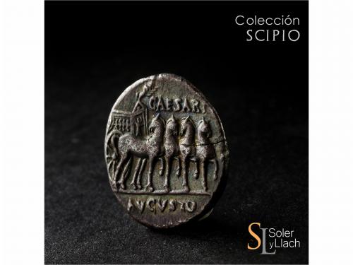 IMPERIO ROMANO. Denario. Acuñada el 18 a.C. AUGUSTO. COLONIA