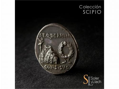 IMPERIO ROMANO. Denario. Acuñada el 18 a.C. AUGUSTO. COLONIA