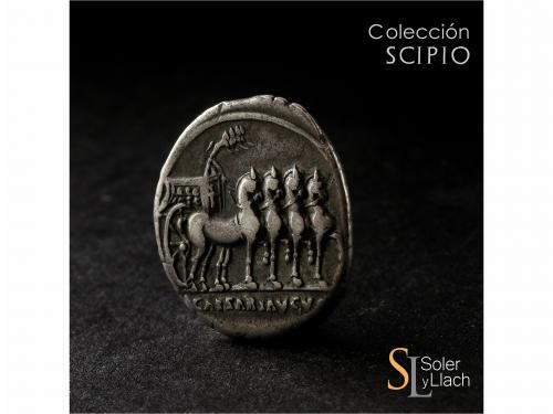 IMPERIO ROMANO. Denario. Acuñada el 18 a.C. AUGUSTO. COLONIA