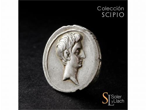 IMPERIO ROMANO. Denario. Acuñada el 29-27 a.C. OCTAVIO. Anv.