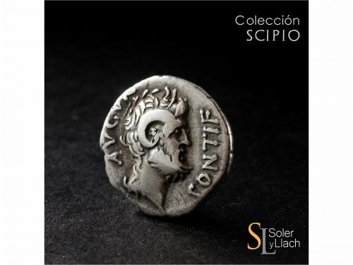 IMPERIO ROMANO. Denario. Acuñada el 31 a.C. OCTAVIO. CYRENAI