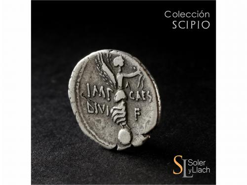 IMPERIO ROMANO. Denario. Acuñada el 31 a.C. OCTAVIO. CYRENAI