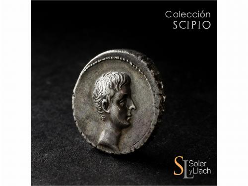 IMPERIO ROMANO. Denario. Acuñada el 27 a.C. AUGUSTO. Anv.: C