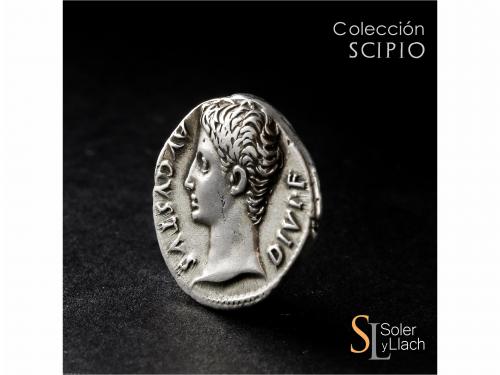 IMPERIO ROMANO. Denario. Acuñada el 15-13 a.C. AUGUSTO. LUGD