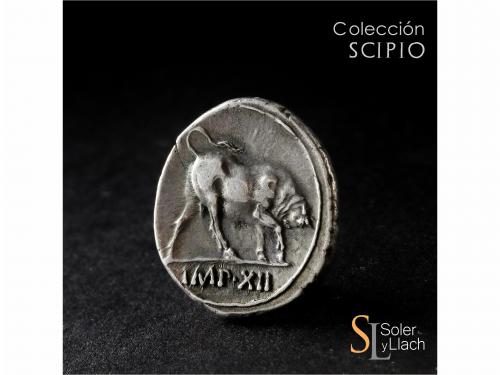 IMPERIO ROMANO. Denario. Acuñada el 11-10 a.C. AUGUSTO. LUGD