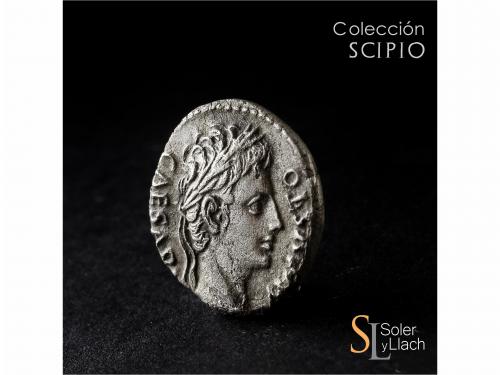 IMPERIO ROMANO. Denario. Acuñada el 18 a.C. AUGUSTO. COLONIA