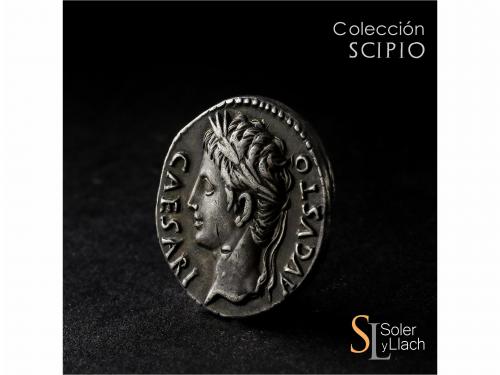 IMPERIO ROMANO. Denario. Acuñada el 18 a.C. AUGUSTO. COLONIA