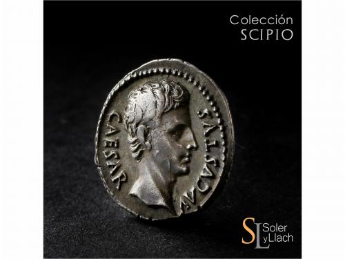 IMPERIO ROMANO. Denario. Acuñada el 19 a.C. AUGUSTO. COLONIA