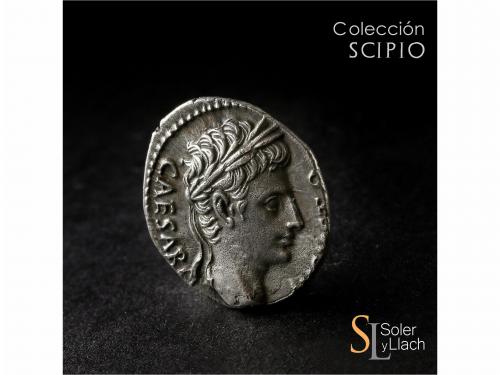 IMPERIO ROMANO. Denario. Acuñada el 18 a.C. AUGUSTO. COLONIA