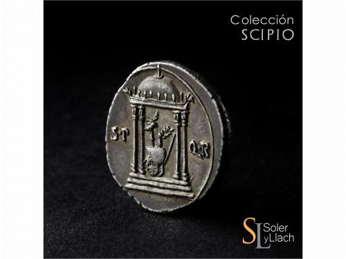 IMPERIO ROMANO. Denario. Acuñada el 18 a.C. AUGUSTO. COLONIA