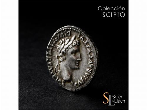 IMPERIO ROMANO. Denario. Acuñada el 13-14 a.C. AUGUSTO. LUGD