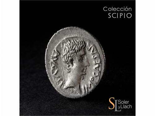 IMPERIO ROMANO. Denario. Acuñada el 25-23 a.C. AUGUSTO. P. C