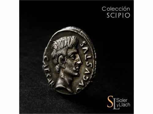 IMPERIO ROMANO. Denario. Acuñada el 19 a.C. AUGUSTO. M. Durm