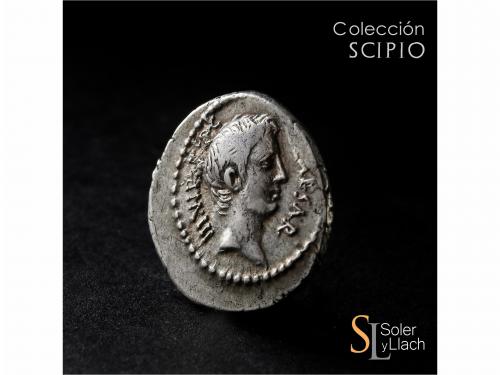 IMPERIO ROMANO. Denario. Acuñada el 42 a.C. OCTAVIO. L. Livi